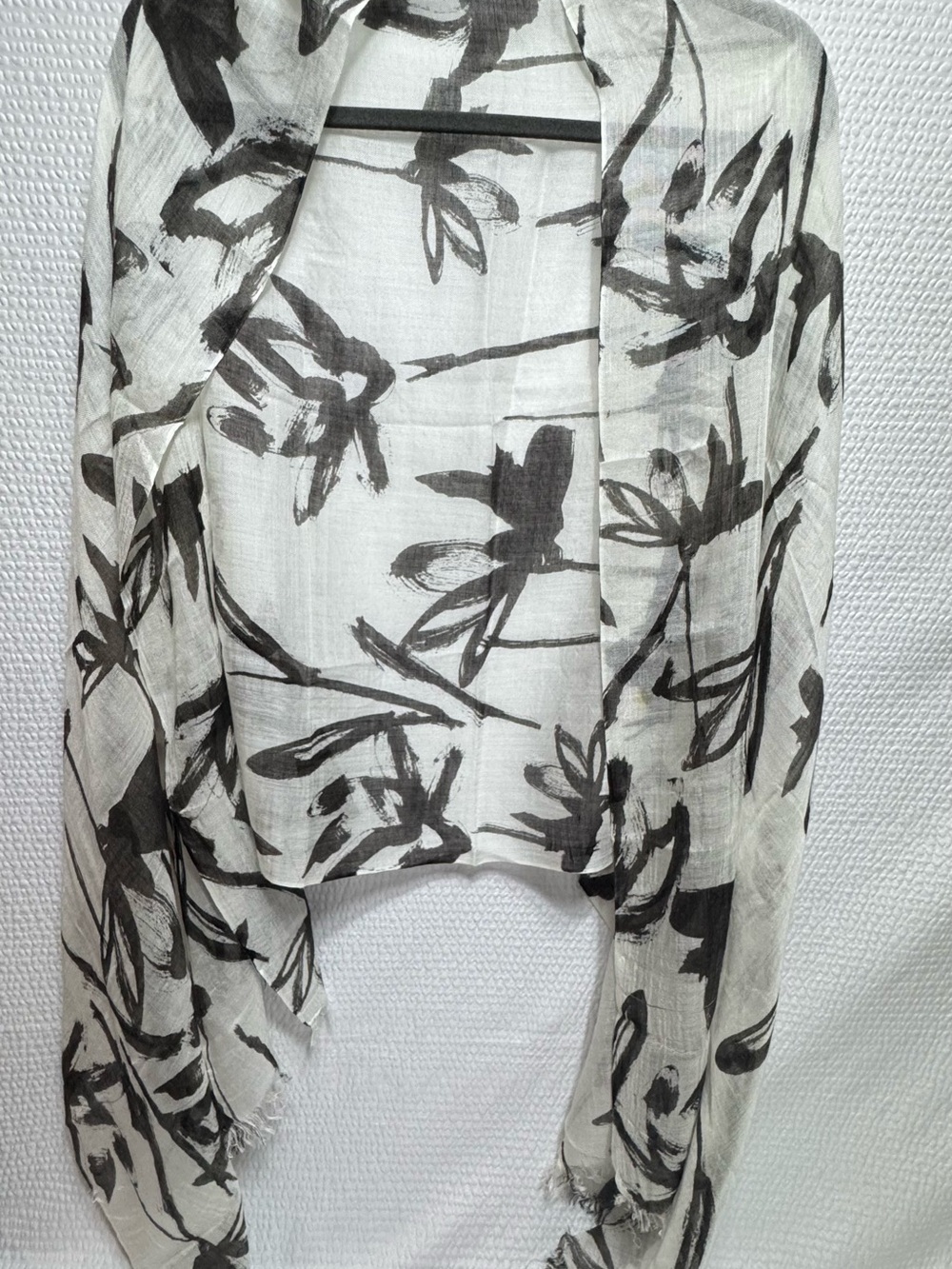 Lightweight White & Black Floral Print Women's Skirt